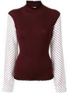 Carven Contrast Sleeve Top - Red