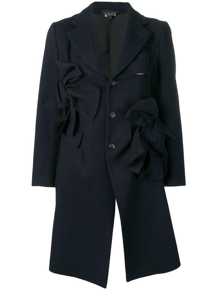 Comme Des Garçons Pre-owned Bow Detailed Coat - Blue