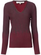 Carolina Herrera - V-neck Jumper - Women - Virgin Wool - L, Red, Virgin Wool