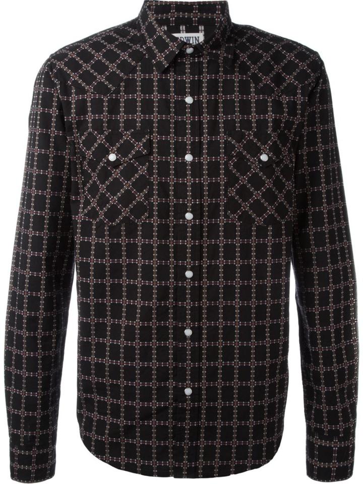Edwin Printed Shirt, Men's, Size: S, Black, Cotton