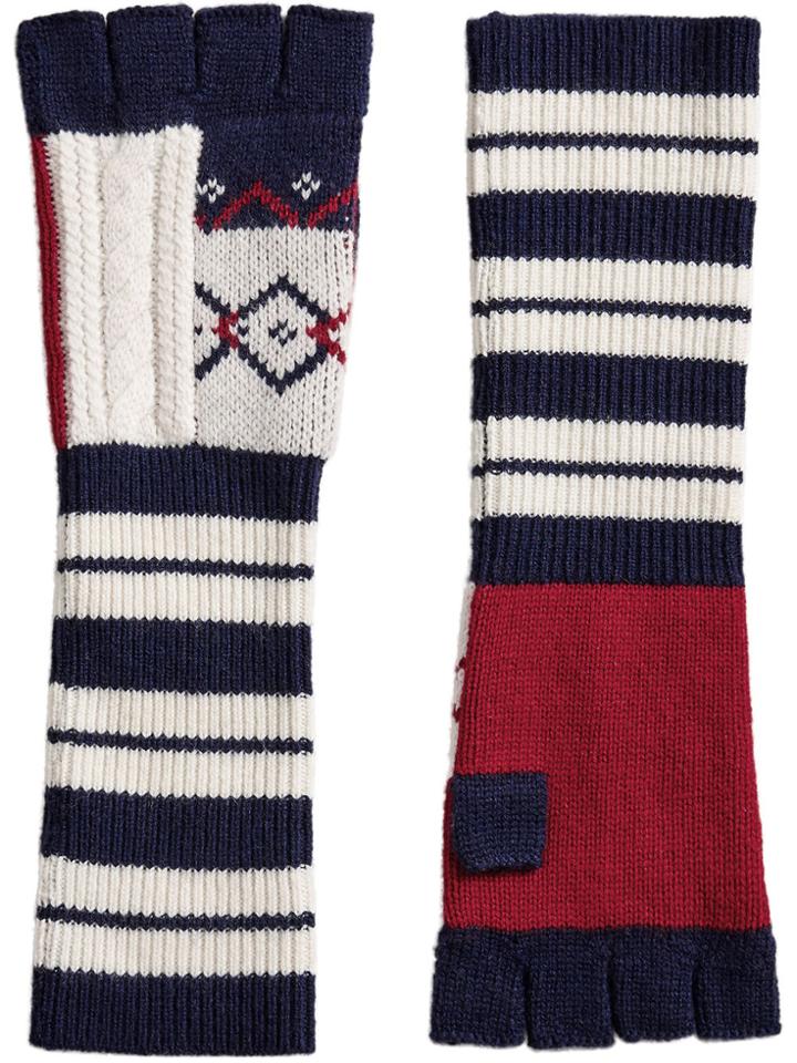 Burberry Geometric Fingerless Gloves - Black