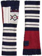 Burberry Geometric Fingerless Gloves - Black