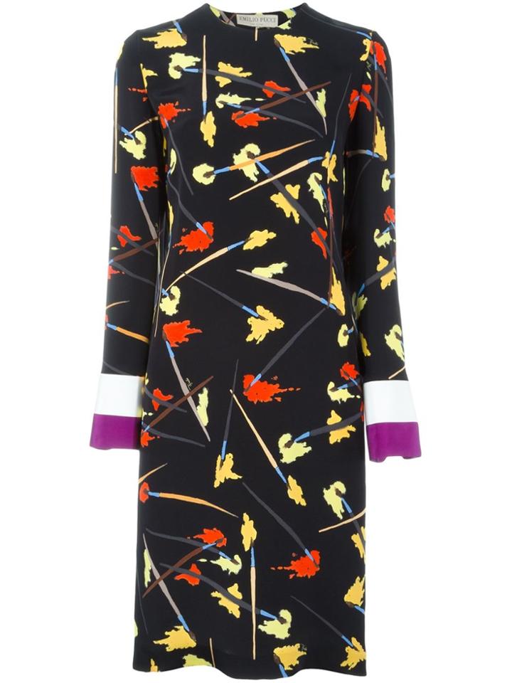 Emilio Pucci Twist Back Shift Dress - Black