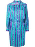 Yves Saint Laurent Pre-owned 1980's Striped Shirt Dress - Blue
