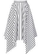 Adam Lippes Striped Handkerchief Skirt - White