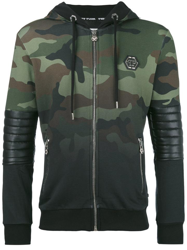 Philipp Plein - Biker Hoodie - Men - Cotton/polyester/polyurethane - M, Green, Cotton/polyester/polyurethane