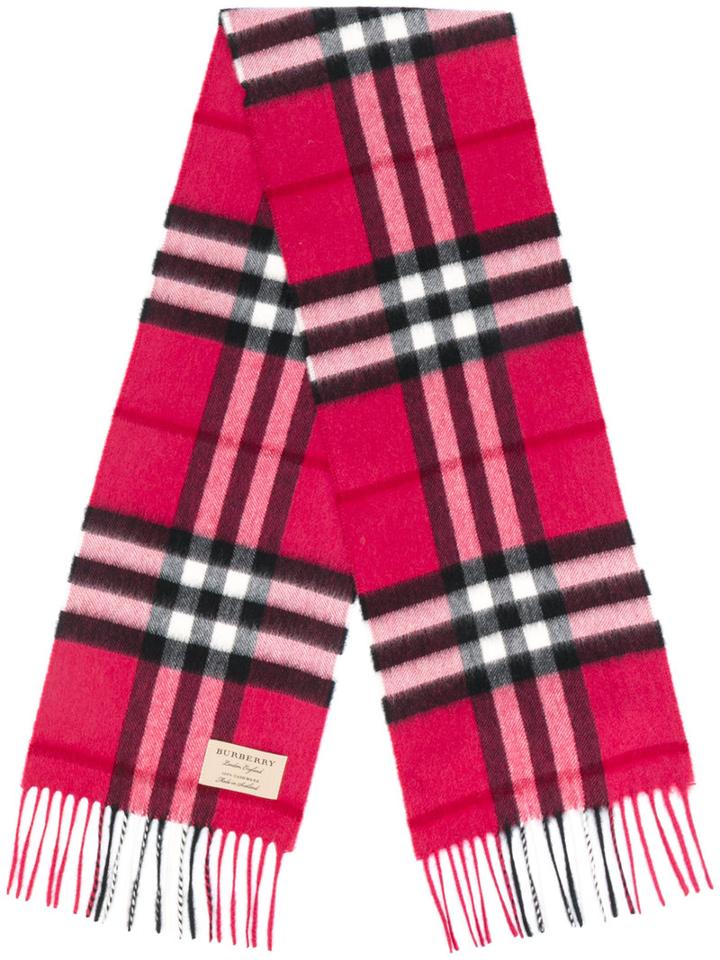 Burberry Kids - Exploded Check Cash Scarf - Kids - Cashmere - One Size, Pink/purple