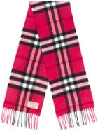 Burberry Kids - Exploded Check Cash Scarf - Kids - Cashmere - One Size, Pink/purple