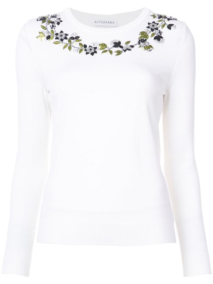 Altuzarra - Embroidered Jumper - Women - Wool - M, White, Wool