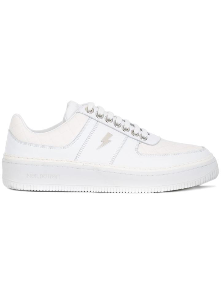 Neil Barrett City Lo-top Sneakers, Men's, Size: 41, White, Rubber/calf Leather/leather
