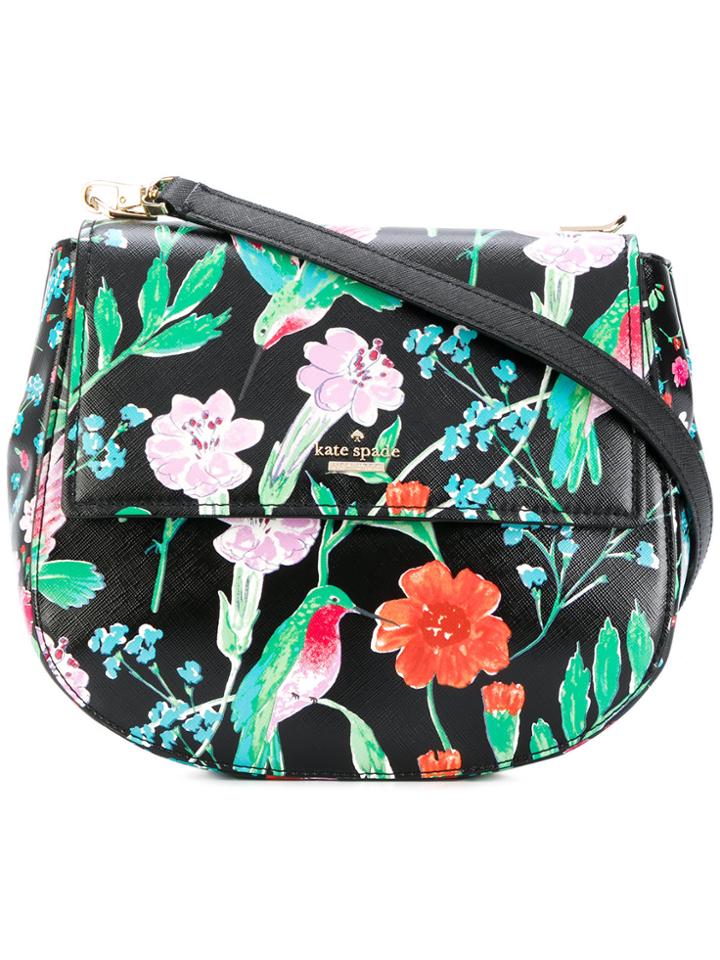 Kate Spade Floral Saddle Bag - Black