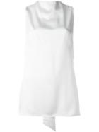 Tom Ford Tie Collar Top, Women's, Size: 40, White, Silk