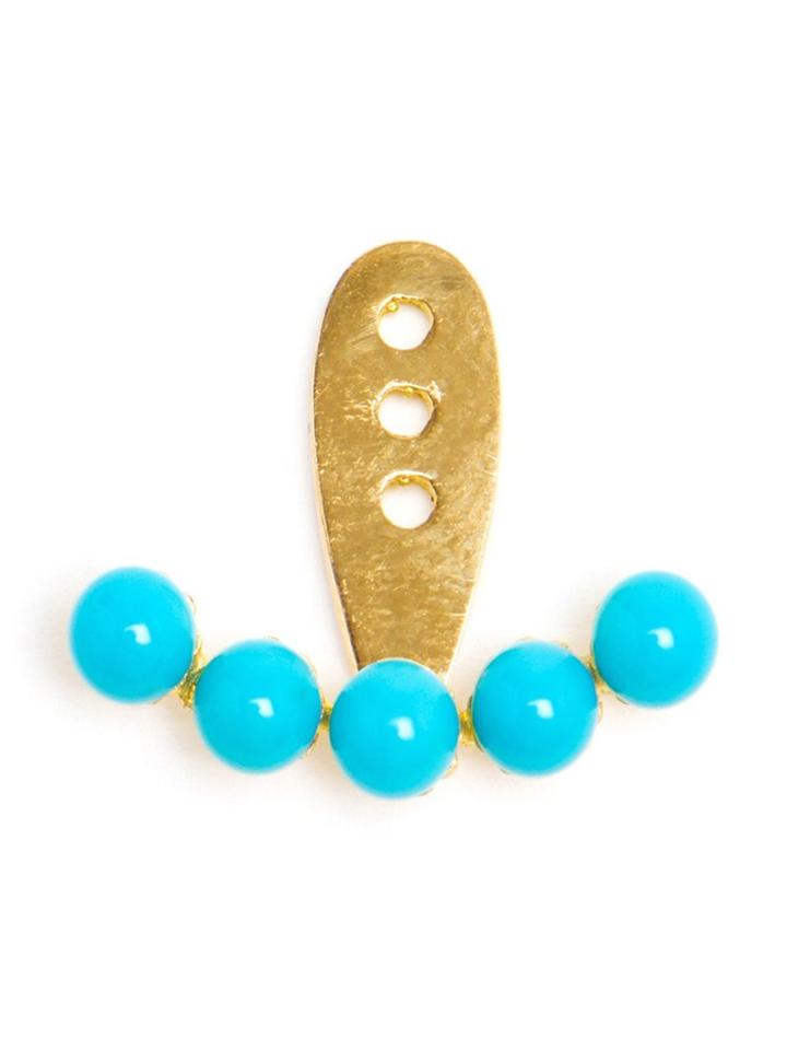 Yvonne Léon 18k Yellow Gold And Turquoise Lobe Earring, Women's, Blue