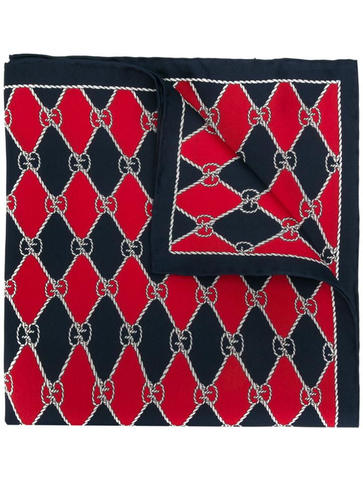 Gucci Gg Diamond Check Square Scarf - Blue