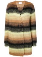 Dondup Striped Cardi-coat - Brown