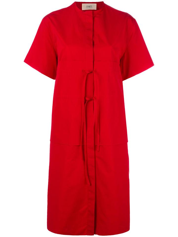 Ports 1961 Open Back Dress, Women's, Size: 42, Red, Cotton