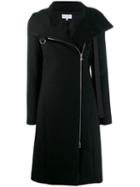 Patrizia Pepe Off-centre Zipped Coat - Black