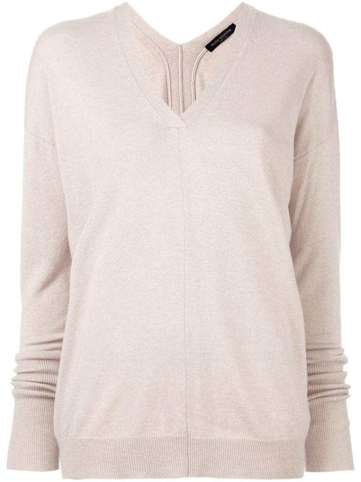 Piazza Sempione V-neck Jumper, Women's, Size: 42, Nude/neutrals, Silk/cashmere