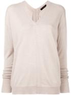 Piazza Sempione V-neck Jumper, Women's, Size: 42, Nude/neutrals, Silk/cashmere
