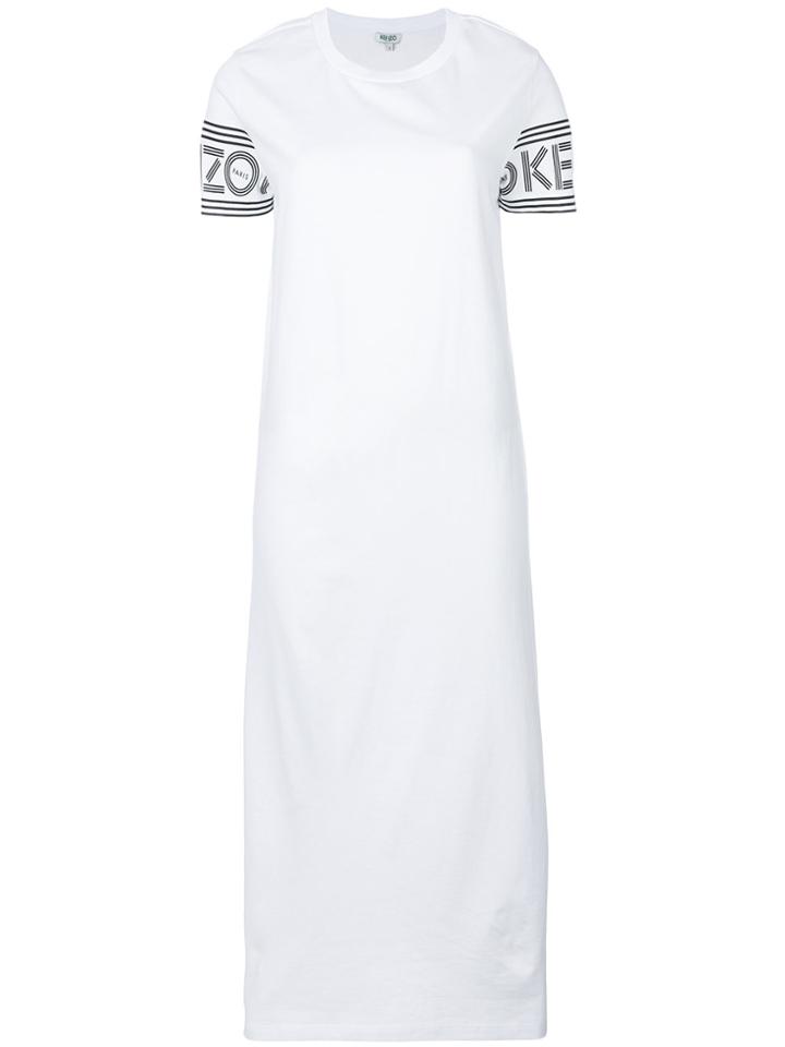 Kenzo Logo Print T-shirt Midi Dress - White