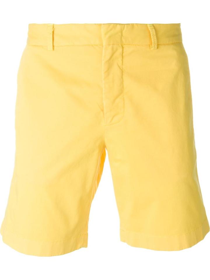 Msgm Straight Leg Bermuda Shorts, Men's, Size: 52, Yellow/orange, Cotton/spandex/elastane