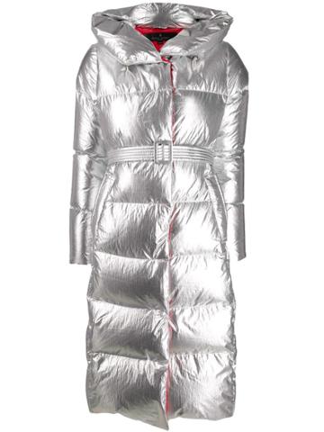 Nicole Benisti Metallic Padded Coat - Silver