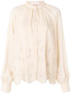 See By Chloé Floral-embroidered Shirt - Nude & Neutrals