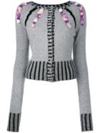 Olympia Le-tan Cashmere Rebecca Embroidered Cardigan - Grey