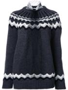 Red Valentino Chrevron Detail Jumper, Women's, Size: Small, Grey, Acrylic/wool/alpaca