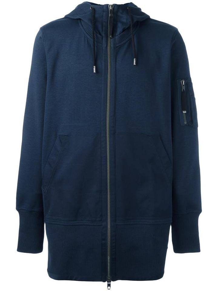 Diesel Black Gold Zip Up Long Hoodie, Men's, Size: Small, Blue, Cotton/spandex/elastane/polyester