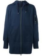 Diesel Black Gold Zip Up Long Hoodie, Men's, Size: Small, Blue, Cotton/spandex/elastane/polyester