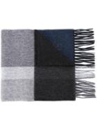 Canali Colour Block Scarf, Men's, Grey, Angora/wool