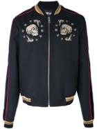 Skulls Bomber Jacket - Men - Cotton/polyester/viscose/virgin Wool - 50, Black, Cotton/polyester/viscose/virgin Wool, Just Cavalli