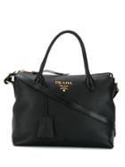 Prada Black Leather Tote Bag