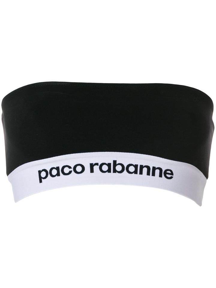Paco Rabanne Logo Bustier Top - Black