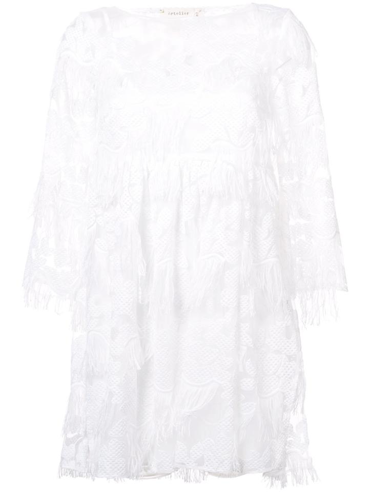 Nicole Miller Lace Detail Dress - White