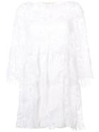Nicole Miller Lace Detail Dress - White