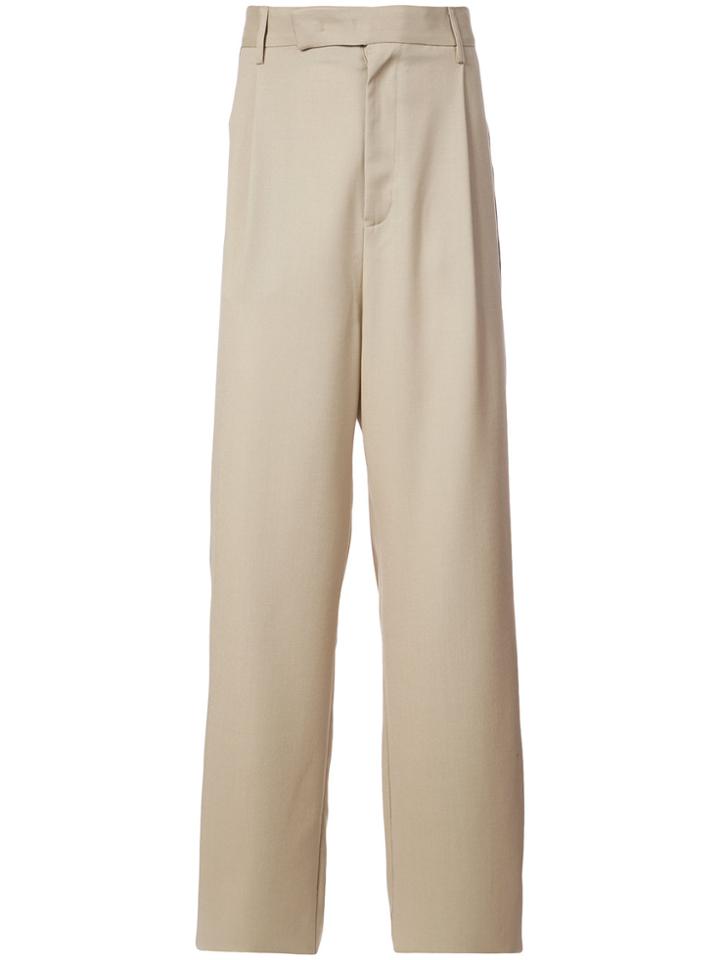 Yang Li Contrast Panel Wide-leg Trousers - Nude & Neutrals