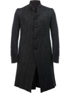 Masnada Metallic Stripes Midi Coat, Men's, Size: 48, Black, Cotton/linen/flax