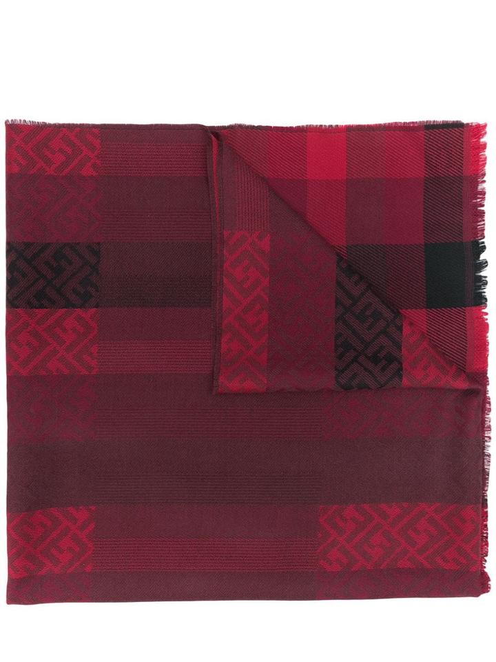 Fendi Ff Monogram Scarf - Red