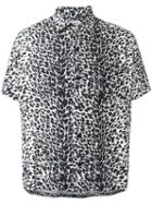 Saint Laurent Leopard Print Shirt, Men's, Size: 39, Black, Viscose