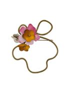 Marni Leather Flower Brooch - Gold