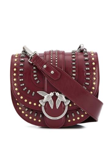 Pinko Studded Crossbody Bag - Red