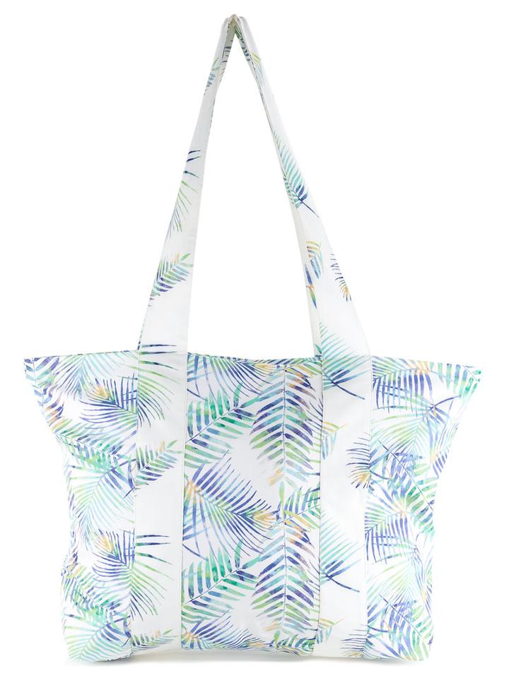 Dalood Large Printed Beach Bag, Women's, White, Silk/polystyrene