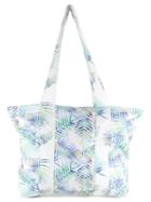 Dalood Large Printed Beach Bag, Women's, White, Silk/polystyrene