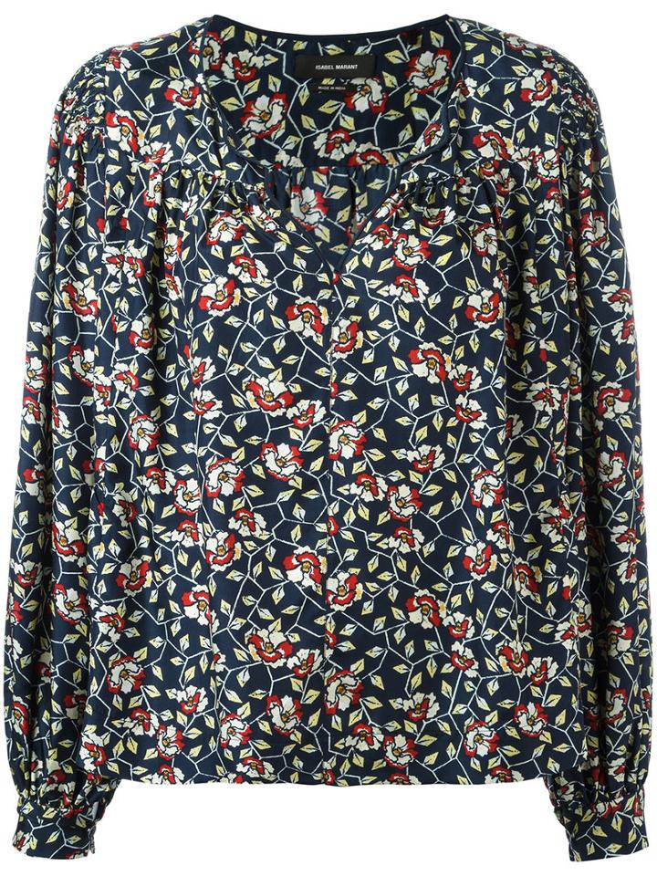 Isabel Marant Floral Print Blouser, Women's, Size: 42, Yellow, Silk/cotton