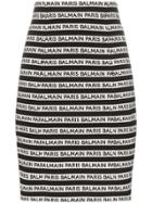 Balmain Zip Up Striped Mini Skirt - Black