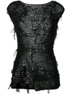 Masnada - Knitted Top - Women - Silk/cotton - M, Black, Silk/cotton
