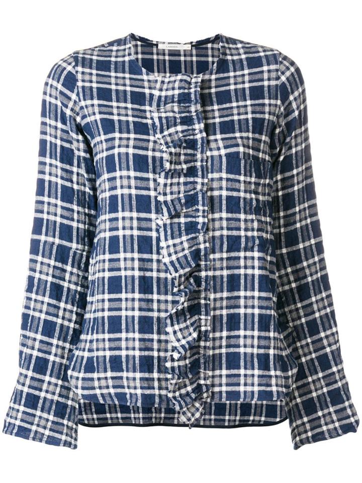 Lareida Tartan Ruffle Blouse - Blue