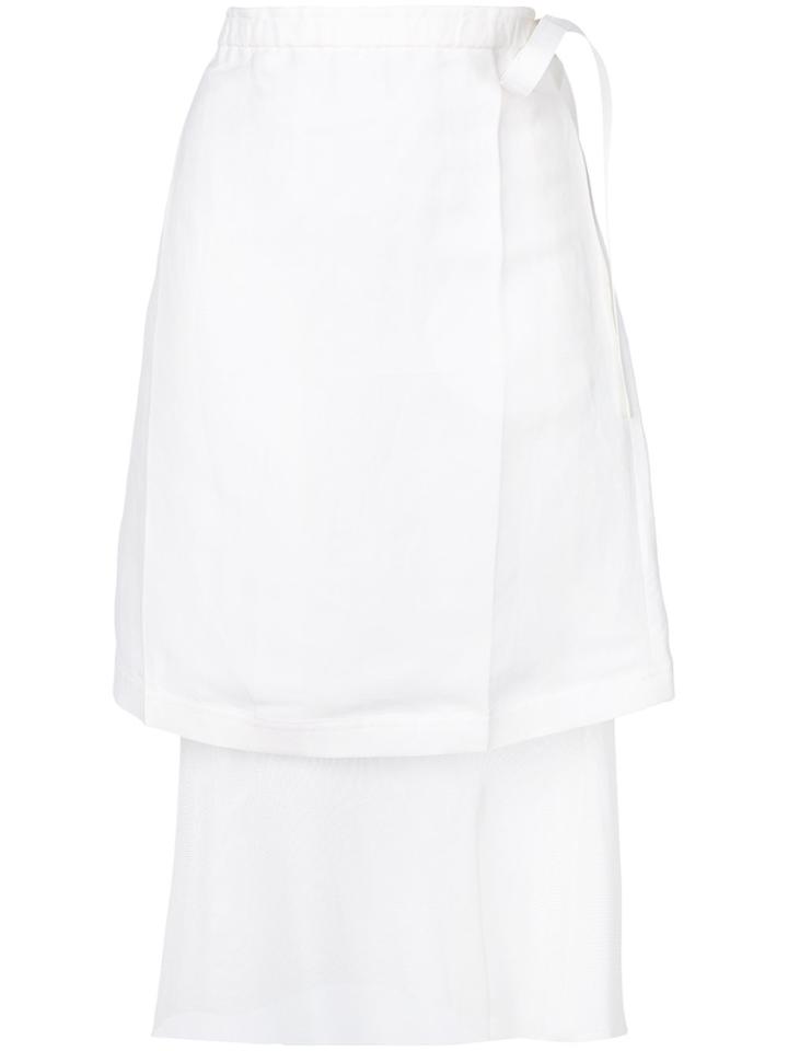 Helmut Lang Double Layer Skirt - White
